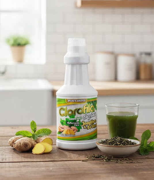 Clorofila Orgánica Líquida con Jengibre y Menta - Max Natural®