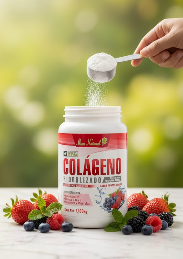 Colágeno Hidrolizado Sabor Frutos Rojos (1.1 kg) - Max Natural®