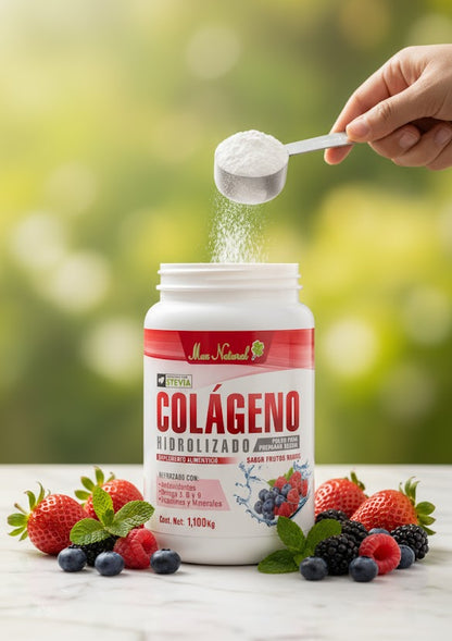 Colágeno Hidrolizado Sabor Frutos Rojos (1.1 kg) - Max Natural®