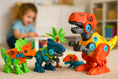 4 in 1 Dinosaurios Armables con Taladro Electrico