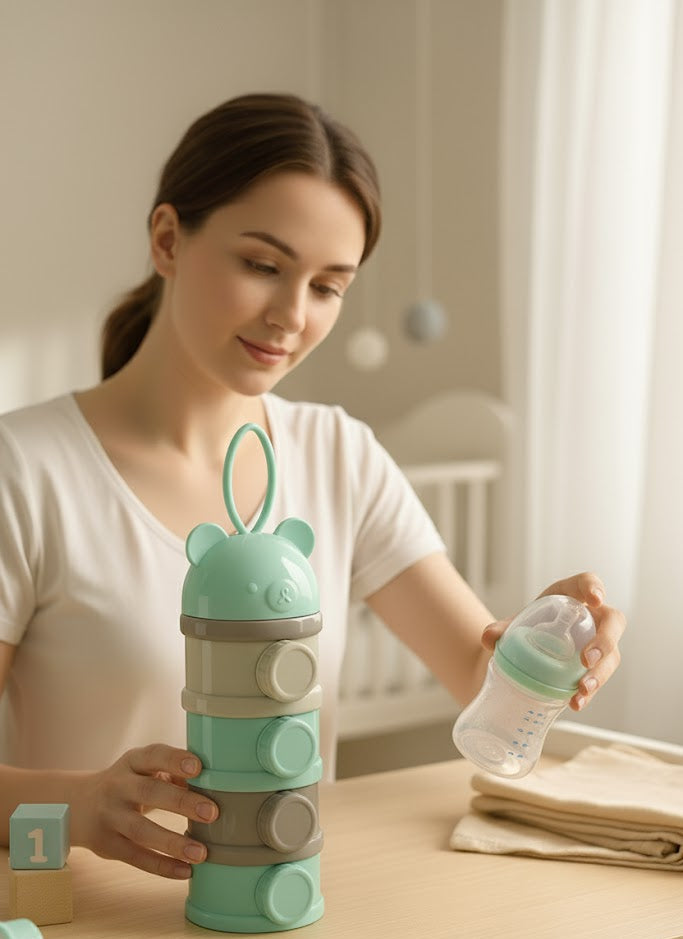Dispensador de Fórmulas y Leche en Polvo (Compartimentos Apilables)