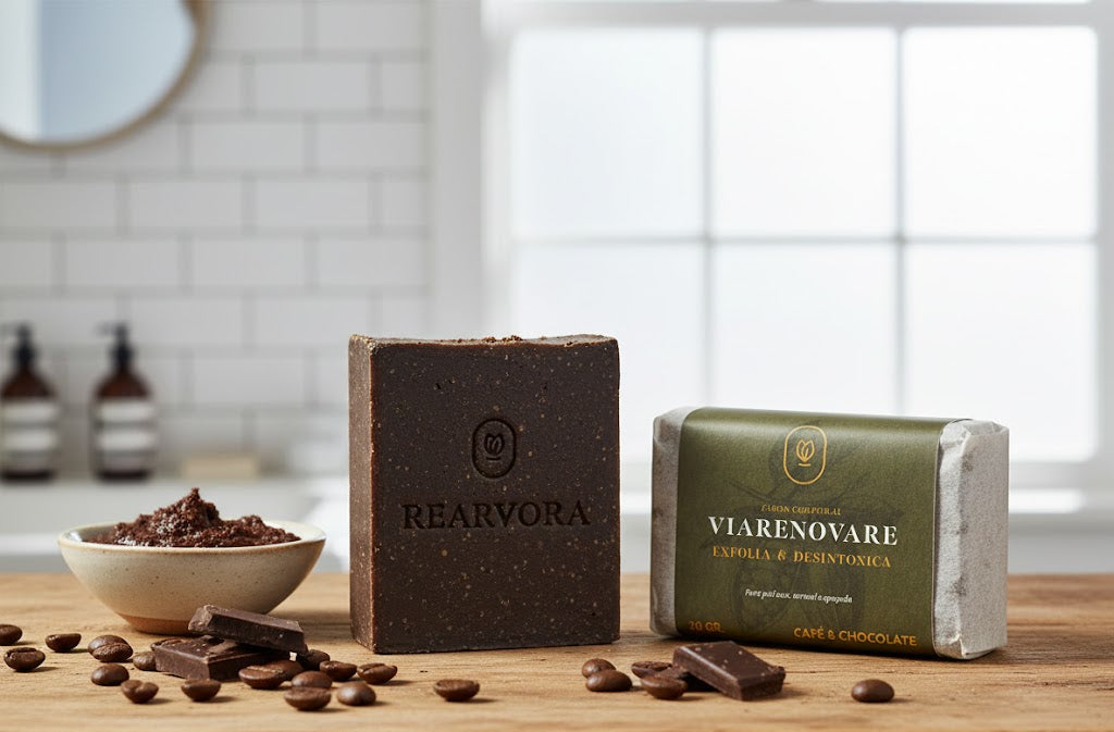Jabón ViaRenovare - Rearvora (Exfolia y Desintoxica con Café & Chocolate)