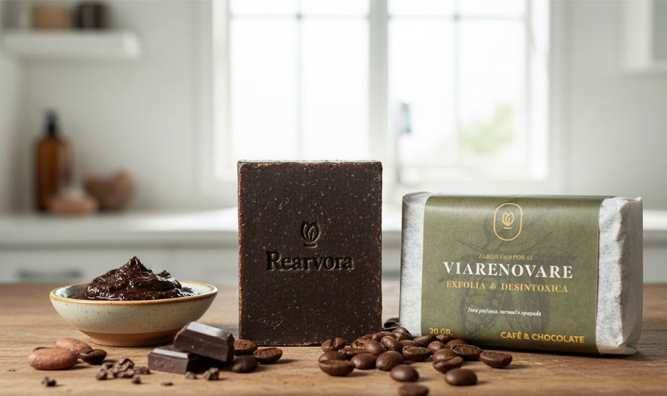 Jabón ViaRenovare - Rearvora (Exfolia y Desintoxica con Café & Chocolate)